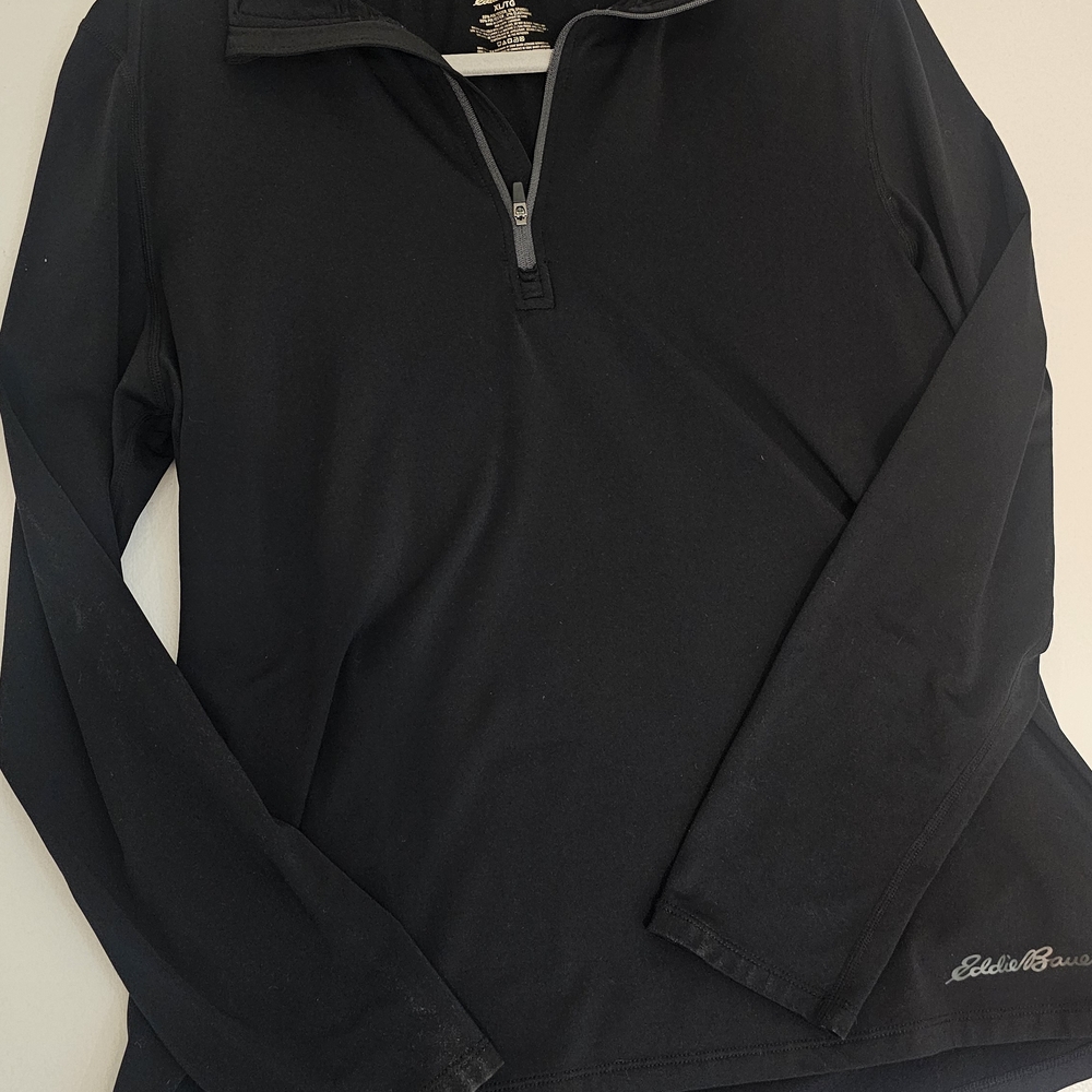 Eddie Bauer Men's Black Quarter-Zip Sweater